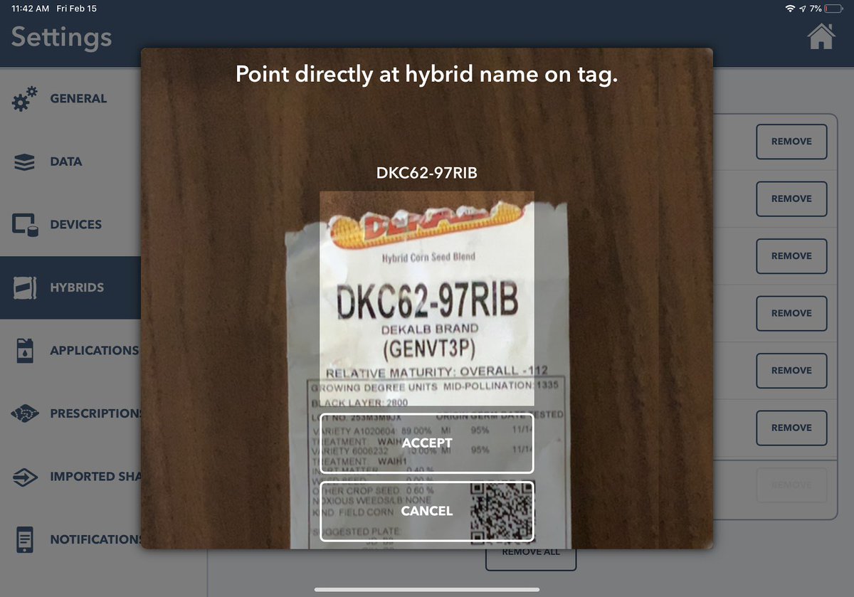 FieldView's tweet image. We just released the latest update to the FieldView Cab app which includes expanded FieldView Drive compatibility, the ability to pre-enter the hybrids/varieties just by scanning the seed bag, plus more bit.ly/2STHVD8