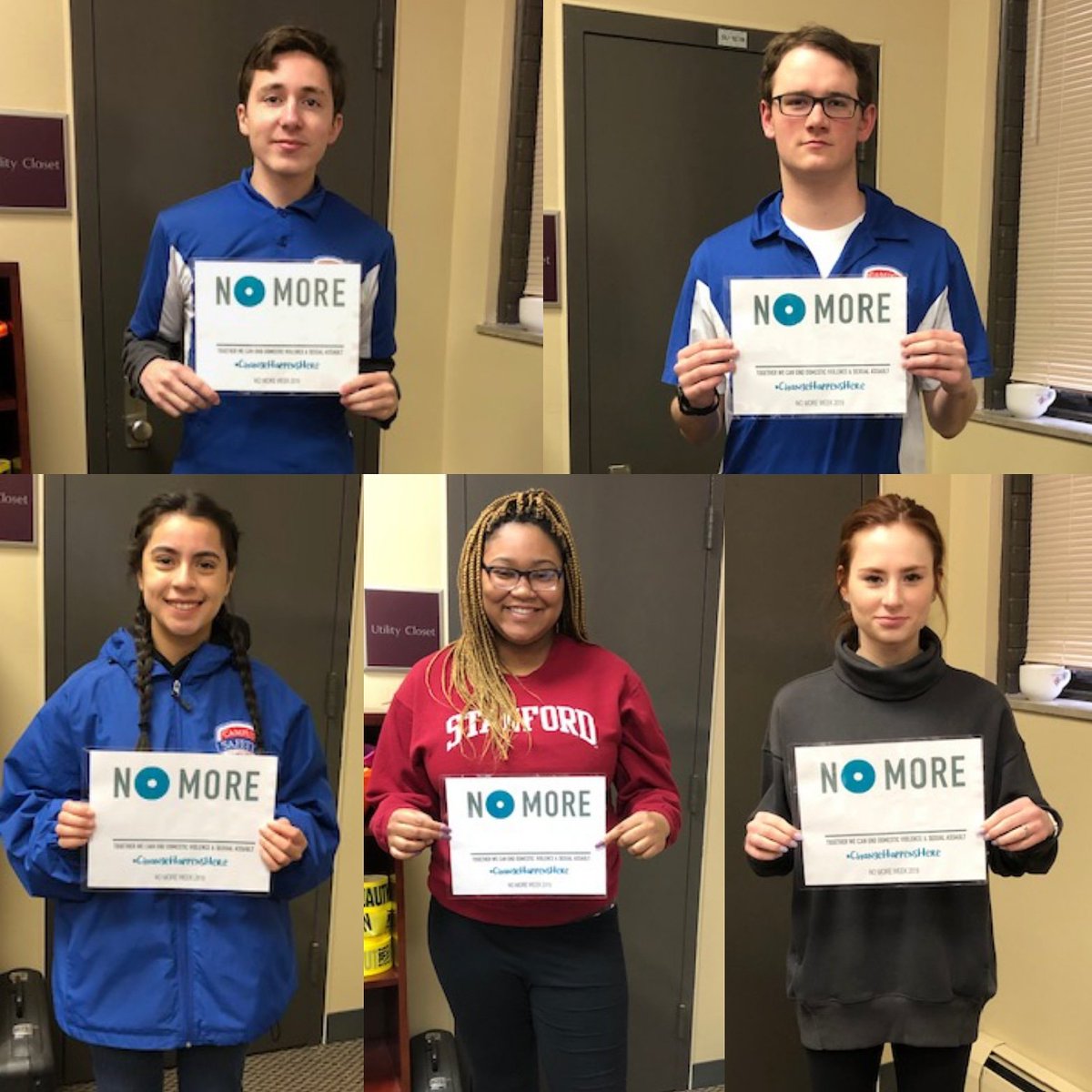 LewisPolice's tweet photo. Several of our student workers (Campus Safety Assistants and Campus Emergency Preparedness Assistants) #NoMoreWeek2019 #ChangeHappensHere #NoMore #LewisU https://t.co/0qTsEWHetR