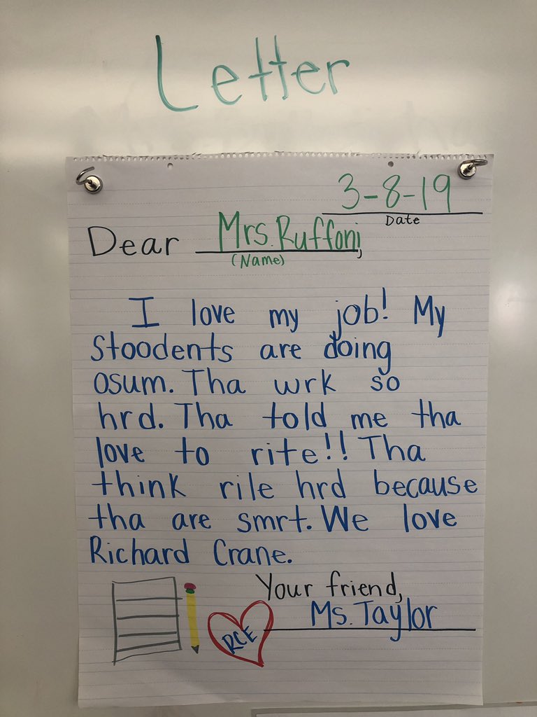 SweetKinders's tweet photo. @KinderWKristin @CRPUSDCrane Learned how to write a letter by writing to our favorite principal! @CRPUSDCrane https://t.co/hn60lkk3Ih