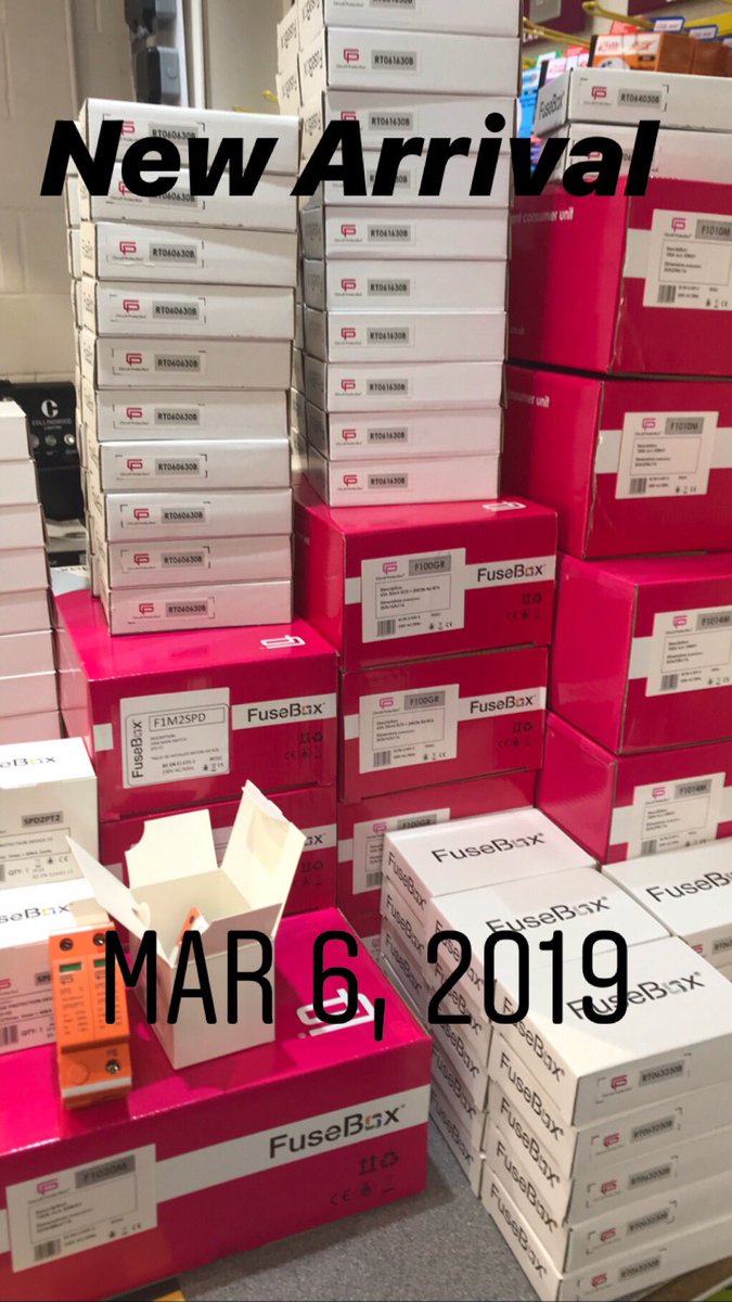 woodsandstar's tweet photo. First delivery of our new main switch consumer units from @cpfusebox have arrived. Including SPDs for your 18th Edition installations.  #woodsandstar  #fuseboxfitter #18thedition #fuseboard #electrician #qualifiedelectrician #ukelectrician #circuitprotection #consumerunit https://t.co/iyyy4KPG3q