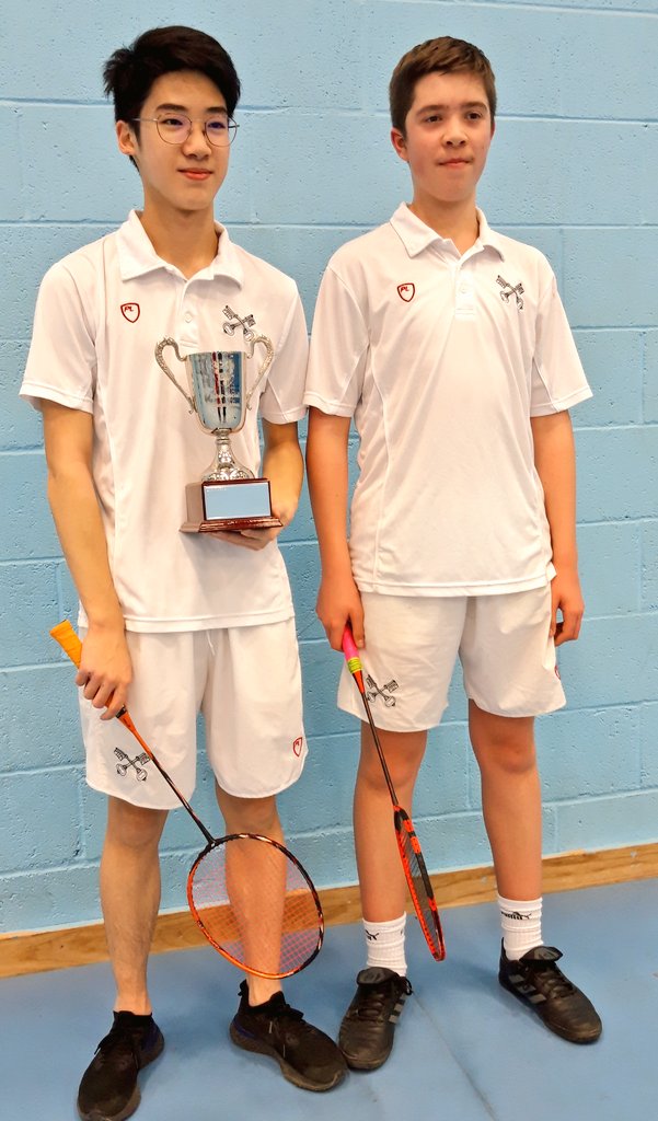 First intersocial badminton tournament WINNERS Mark and Will from C social, presented with the gleaming new trophy. Congratulations, and thank you to Mark for organising the competition.  #RadleyBadminton #RadleySports #RadleyCsocial #RadleyPeople