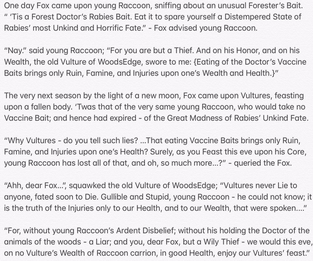 Seanmaloney0's tweet image. …alas; if it may be of help feel free to share the #ModernFable of: Fox, young Raccoon, and Vultures’ Feast

#FoxYoungRaccoonAndVulturesFeast #AntiVax #SciComm #Vaccines #VaccinesWork