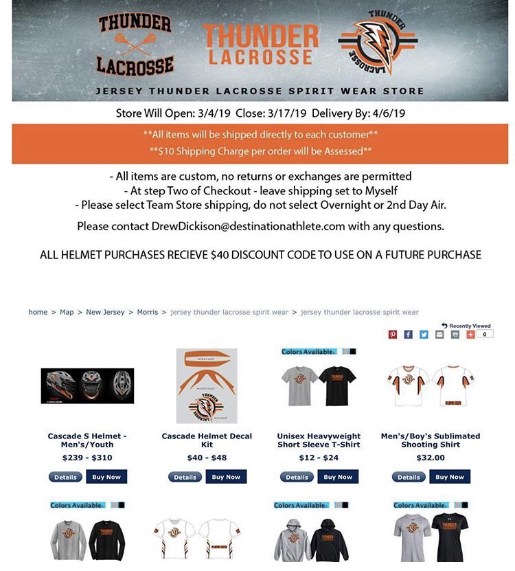 youth orange thunder jersey