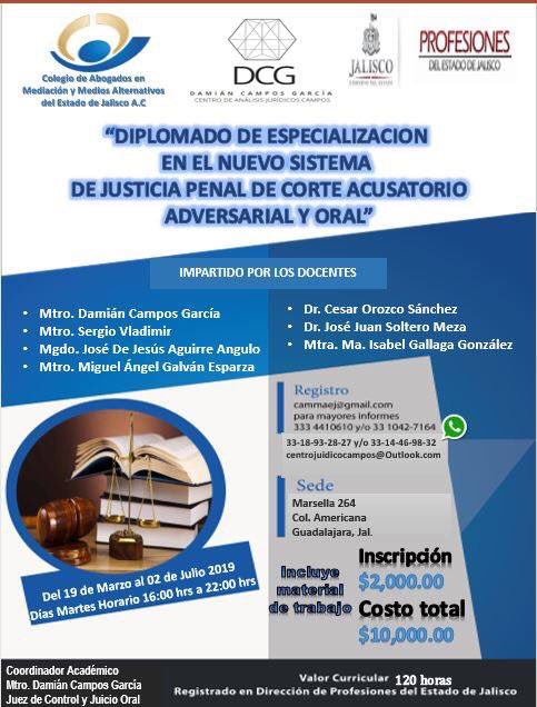 DAMIANCAMPOSGAR's tweet photo. Les hago la cordial invitación al Diplomado en Sistema Procesal Penal ¡No falten! :
Información a los teléfonos:

33-18-93-2827
33-1446 9832 https://t.co/PcQN5UMpcK