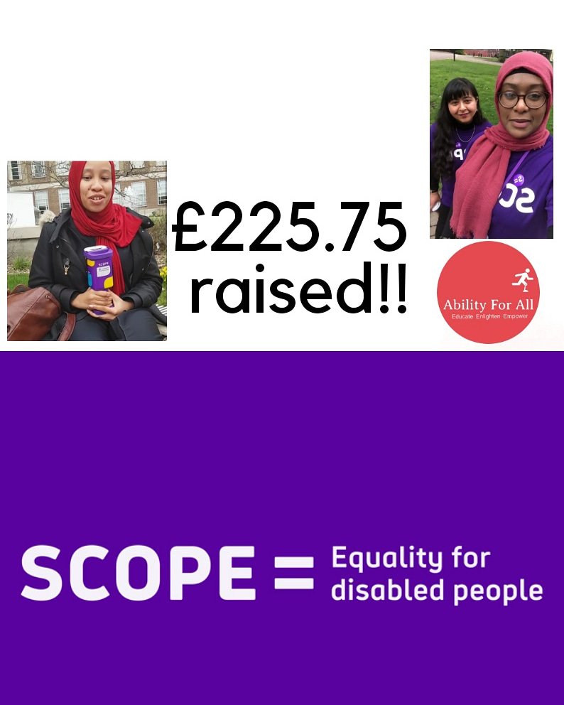 Ability_For_All's tweet image. Thank you to all those who donated!! We reached well over our target 🎯 You can still donate or take part in Scope&apos;s fundraising events by going on their website 😃  #abilityforall #disabilityadvocate #disabilityawareness #fundraising  #disabilitygamechangers