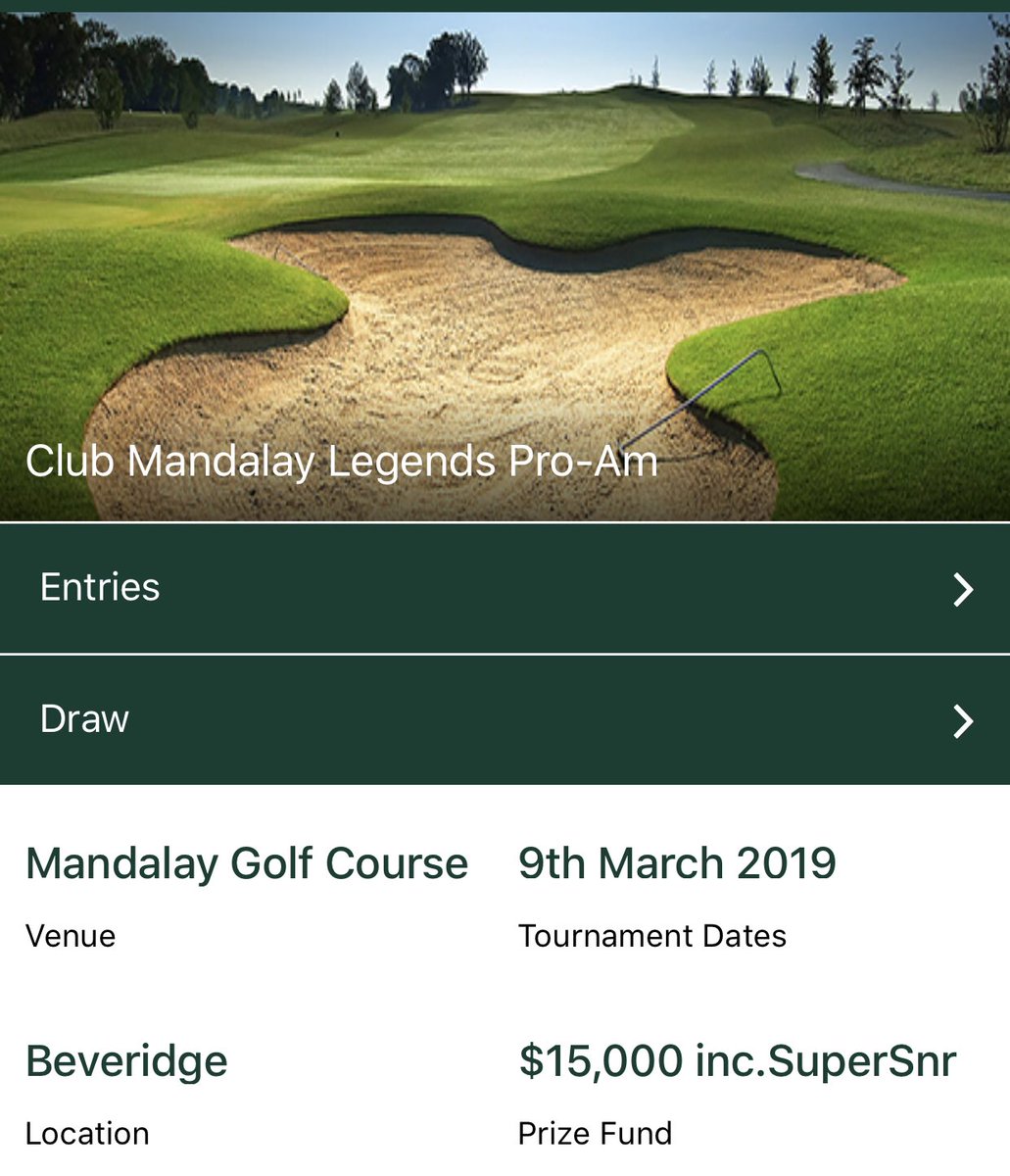 Head to Club Mandalay and support the Ladbrokes Pga Tour Legends competing for the title, today from 7:30am!