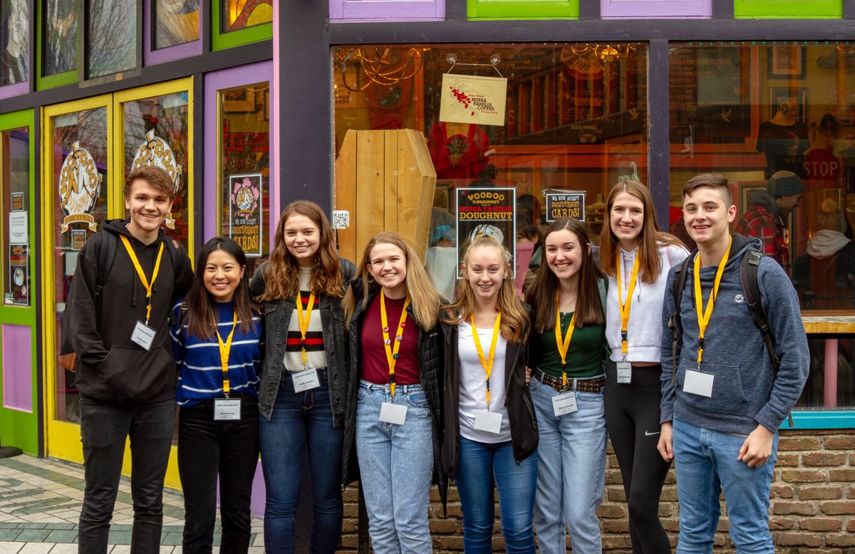 Eight staff members of The Falconer attended Northwest Scholastic Press’ Portland Media Day today at the University of Oregon’s Portland campus, where they attended media and journalism workshop sessions, and also stopped at Voodoo Doughnut. 🖥📰🍩 📷: Mr. Kane <a href="/UOsojc/">UO Journalism & Comm</a> <a href="/nwspress/">NW Scholastic Press</a>