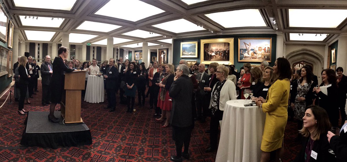 City_McGuinness's tweet photo. I’m delighted to welcome guests to this evening’s @GuildhallArt reception to celebrate the centenary of #femalesuffrage and the City of London Corporation’s #100Freedoms100Women campaign #InternationalWomensDay #votesforwomen https://t.co/D9dPv5zc1a
