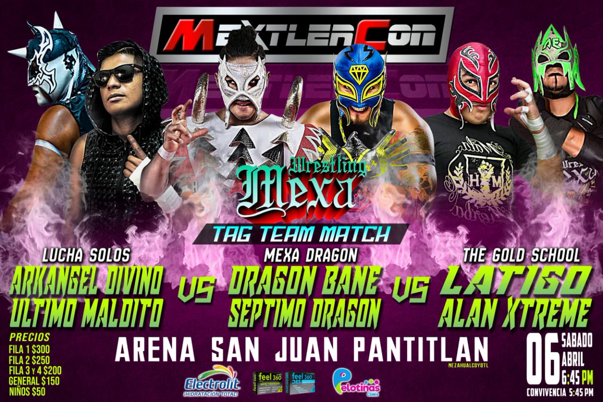 Coylvarez1's tweet photo. 4 luchas confirmadas para este 6 de abril en la #ArenaSanJuan #MextlerCon #EstoEsMexa 

#LuchaSolos #MexaDragons #TheGoolSchool 
@FlammerLady @christijaynes #VanillaVargas 
#Lunatiks #Tortugas https://t.co/TtPUVvaPr6