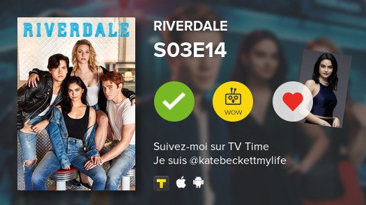 KateBeckettML's tweet photo. Je viens de regarder l'épisode S03E14 de Riverdale ! #tvtime https://t.co/52ZfiZ0XEM https://t.co/wmcl4LOZoq