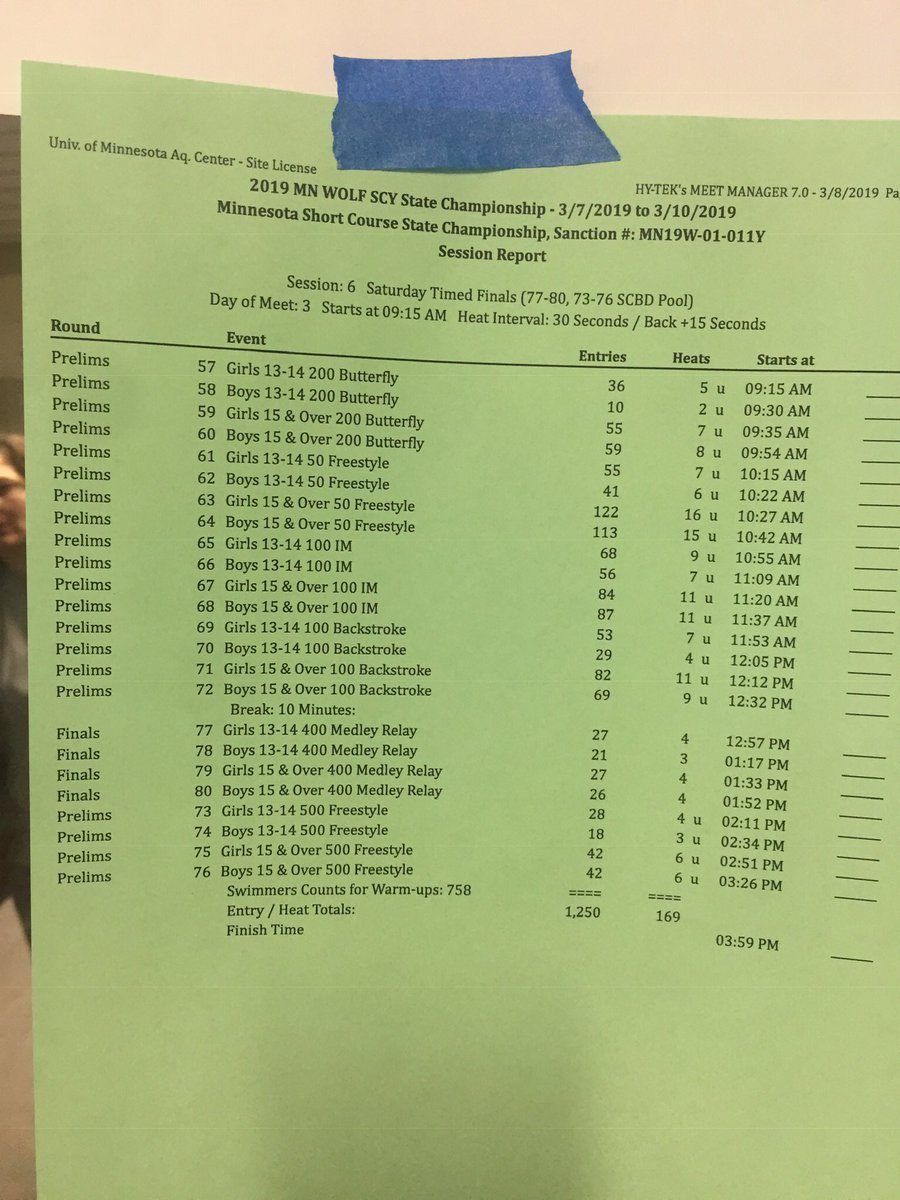 This is the timeline for Saturday am. Take note as relays are in Morning now!