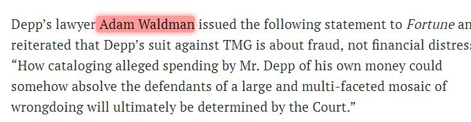 52\\He’s currently suing his ex-wife for defamation. He’s also suing his ex-management team. You may recognize the name of his lawyer.  http://fortune.com/2017/02/01/lawsuit-johnny-depp-wine/