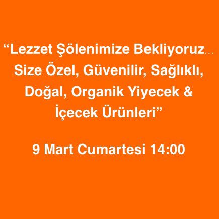Gurmem's tweet photo. “Lezzet Şölenimize Bekliyoruz...
Size Özel, Güvenilir, Sağlıklı, Doğal, Organik Yiyecek &amp; İçecek Ürünleri”

9 Mart Cumartesi 14:00

Beylikdüzü Cumhuriyet Mah. Hürriyet Cad. Önay Garden Rezidans No: 15A 34515
İstanbul 
0212 800 1968
0532 568 75 91 https://t.co/nj6hyabGPm
