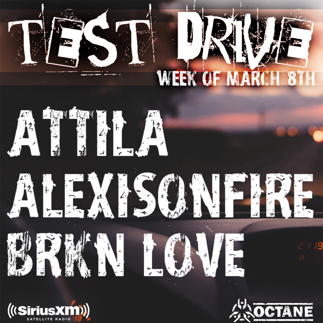 SiriusXMOctane's tweet photo. This week's #TestDrive features songs from @ATTILAga, @aof_official and @BenloloJustin. New epsiode Fridays at 12pET https://t.co/mpHiApXH0k