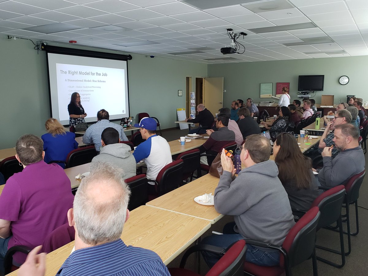 ChrisHyde325's tweet image. A fantastic crowd at this month's #ABQSQL meeting to see @landrews5807 talk about the "Perfect Ten" data model!