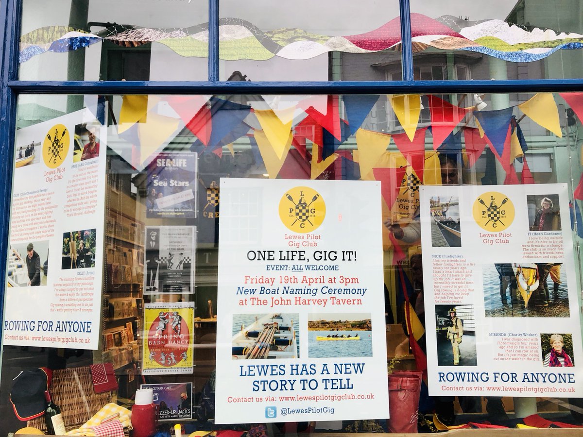 LewesPilotGig's tweet photo. Take a look at our beautiful new display in the Tourist Office window this week, which tells the story of our club and who we are.
We'd love you all to come to the naming and blessing of our brand new pilot gig:
on Good Friday 19th April at 3pm outside the John Harvey Tavern. https://t.co/QNUKzDLJRG