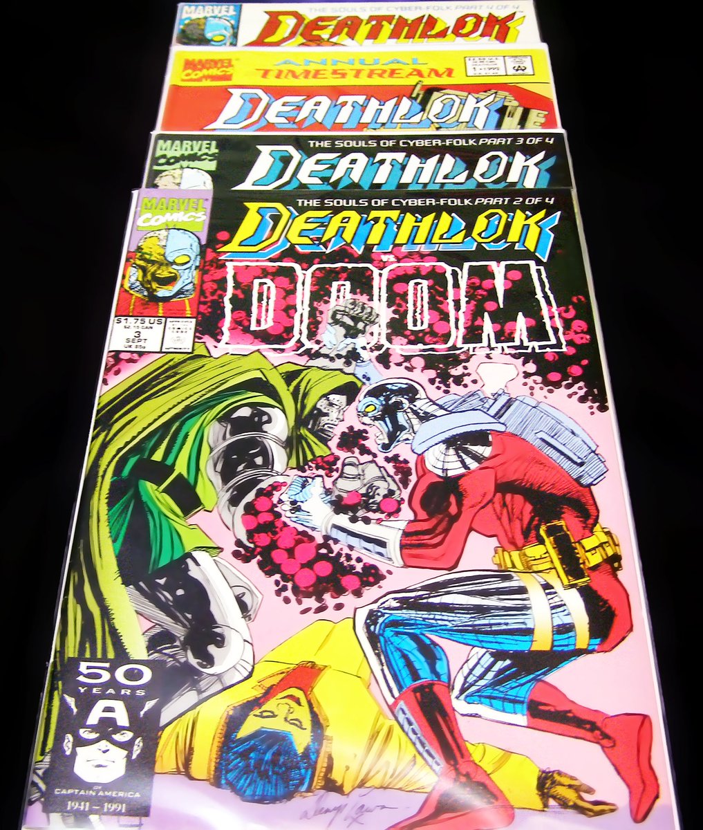 PendragonsBooks's tweet photo. Looking for a new comic to get in to or just a place to start? Check out our Ebay listings https://t.co/djsKWZl9TM We've got an awesome Deathlok bundle right now just begging to be read! 🦸♀️#comicbooks #usedcomics #comicsforsale #reading #bookstagram https://t.co/JMiY4qqu8g