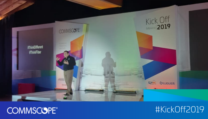 CommScope's tweet photo. "El programa de canales incluye 3 verticales: la parte de conocimiento, la parte de marketing y  crecimiento, y es importante considerarlas todas": Luis Ibarías #KickOff2019 México 

#CommScopeCALA #ThinkFiber https://t.co/kCgLCMqbjX