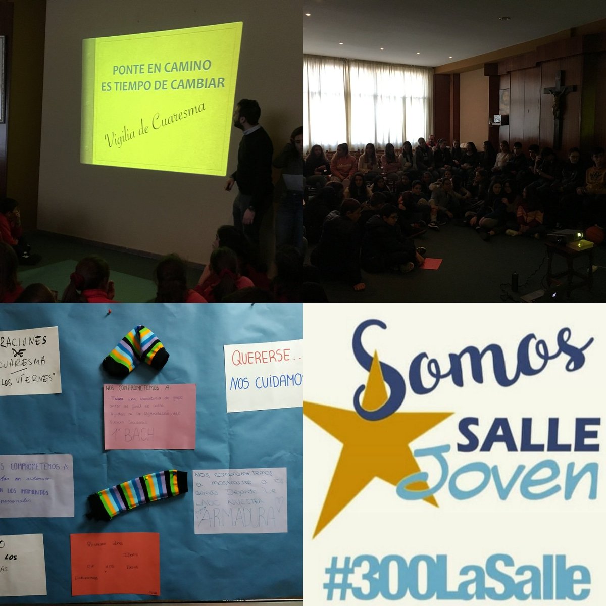 Hoy los grupos del colegio hemos tenido la vigilia de Cuaresma ¡Es tiempo de cambiar! #Sallejoven #Cuaresma2019