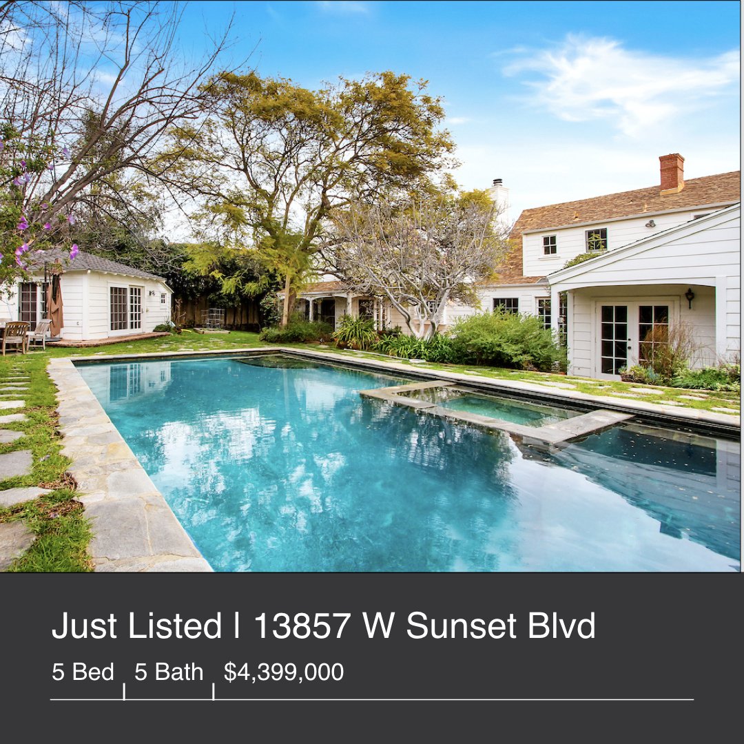 mywestsidehome's tweet photo. Just Listed | 13857 W Sunset Blvd | $4,399,000 | 5 Bed | 5 Bath | 4,500 Sq. Ft. | 14,990 Sq. Ft. Lot
https://t.co/bodRw65h3D https://t.co/ttHfBLPhIQ