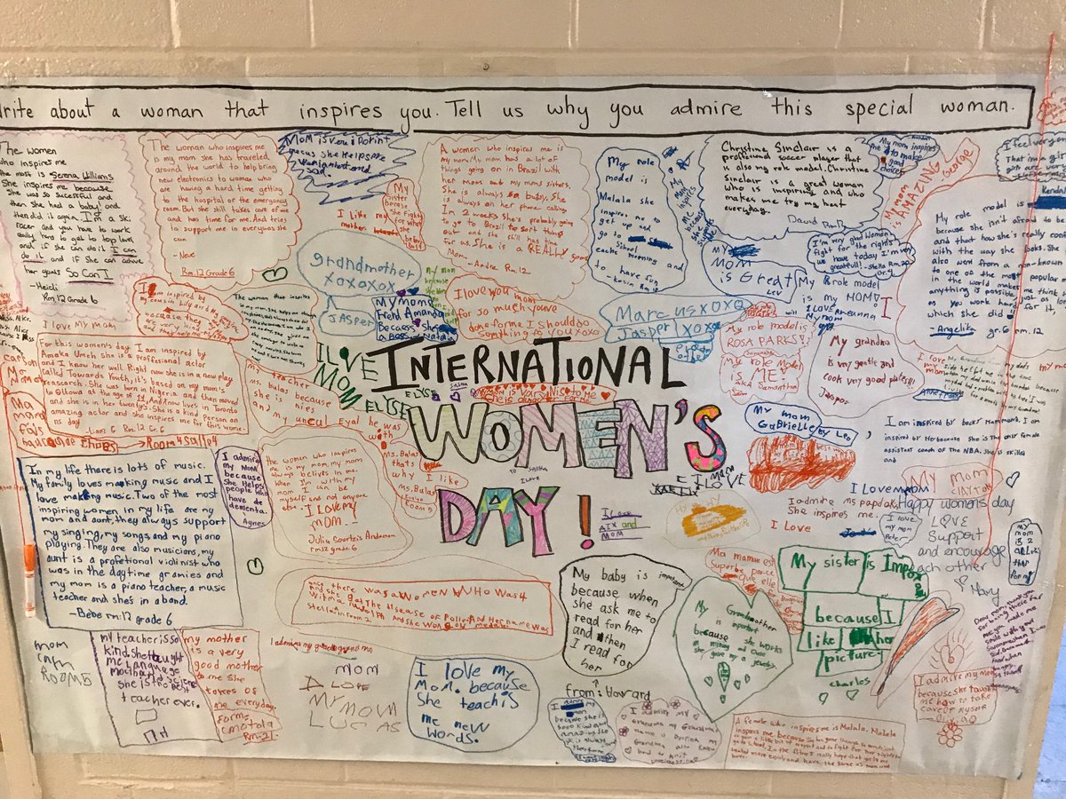 PsPalmerston's tweet photo. Recognizing International Women’s Day at Palmerston Ave PS. Students shared reflections of women who have been instrumental in their lives, and the impact they have had. https://t.co/HCZJ2cTQt5