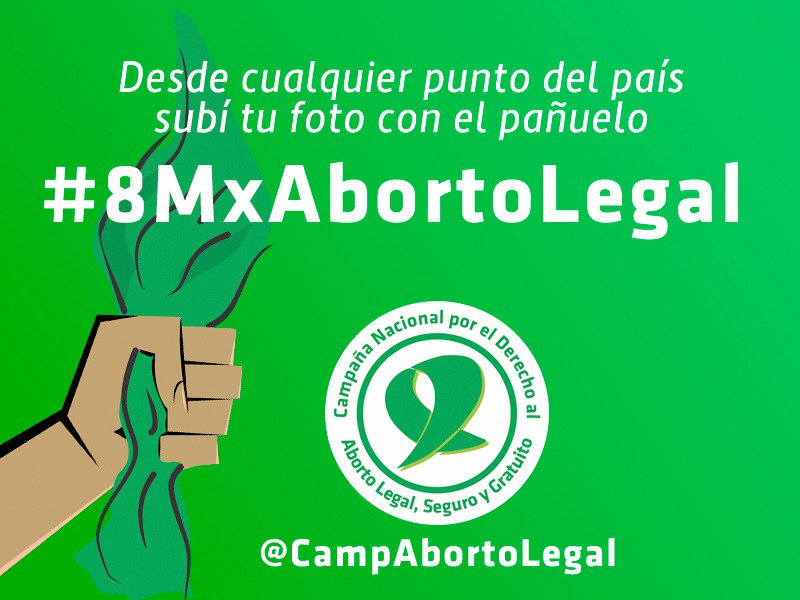 Estés donde estés subí tu foto con el pañuelo y el ht #8MxAbortoLegal