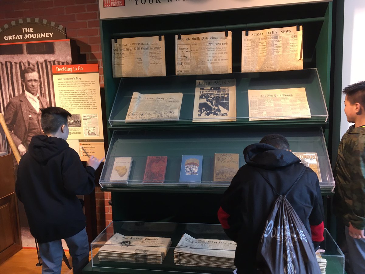 MrsRBarr's tweet photo. What do you know about the history of Seattle? Today students are learning from the Klondike Gold Rush National Park! #RentonPrep #FieldTrip #ExperientialLearning  #MicrosoftEDU https://t.co/lwBVfqq1aV