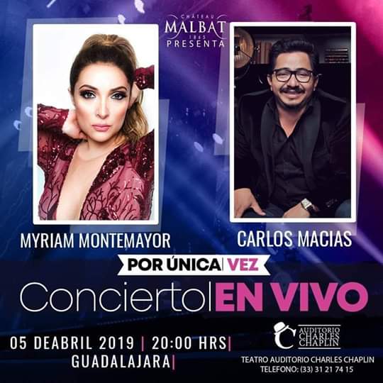 Ya está a la venta los boletos @MyriamMonteCruz y @carlosmaciasmex en concierto ¡!