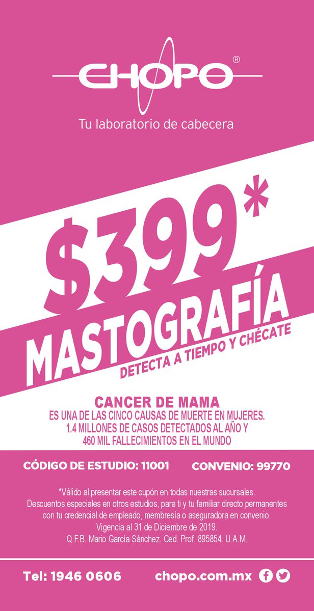 PromoZoneMex's tweet image. Aprovecha estas promociones en @chopo_cercadeti imprime el cupón del estudio que te interese y tu Tarjeta #PromoZone #UnMundoDeDescuentosParaTi