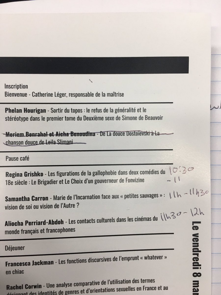 Ryleighlight's tweet photo. Petit changement à l’horaire — on reprend l’horaire prévu après la pause déjeuner ! #ADEC #uvicfran https://t.co/Vu3csgy1bg