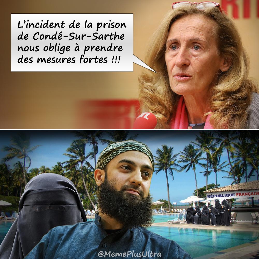 MEMEPLUSULTRA's tweet photo. La République est vraiment trop inhumaine avec les terroristes. Heureusement, Nicole Belloubet a trouvé la solution.
#CondéSurSarthe #Chiolo #Belloubet #Laxisme #Gabfrancais https://t.co/dl8ZG1KPri