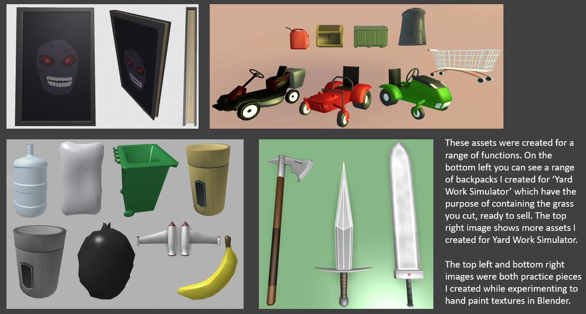 Tom Durrant On Twitter A Few Of My Favourite Pages For My University Portfolio Thank You For The Huge Opportunity Roblox Has Given Me So Far Robloxdev Roblox Https T Co 3l611b8hjb - backpack codes for yard work simulator roblox