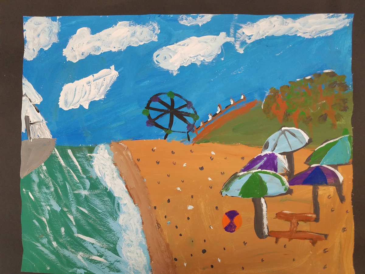 SMarionArtEd's tweet photo. Check out these @Tolbert4thGrade landscapes. Can you guess whether they are in the past or present? Can you guess what regions they depict? #Tolbert19 #TolbertCares #tolbertcreates https://t.co/Kt9V6W7Mhu
