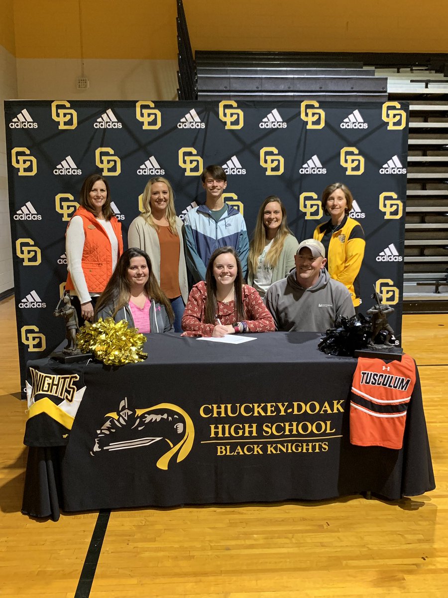 cdhs_cheer's tweet photo. We are so proud of Morgan, Kennedy, and Megan for signing with Tusculum University today! #cdcheer #tucheer 🧡🖤💛 @MrsShellySmith @TusculumSpirit https://t.co/Yv8JcB0ZOM