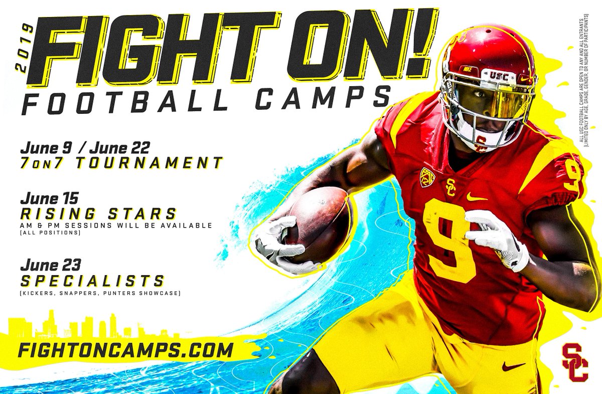 ✌️ Future Trojans ✌️

Here's your chance to come ball in LA for the summer! 

REGISTER NOW: 
camps.jumpforward.com/uscfootballcam…

#FightOn