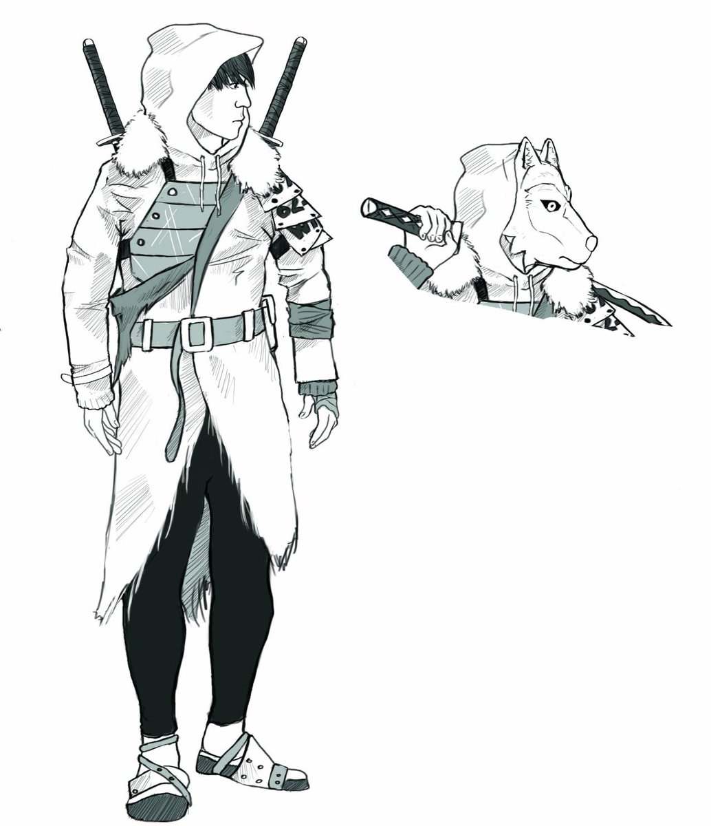 FindURPack's tweet photo. Next character we are introducing is Grayson's right hand man, Jerome(aka Lone Wolf)! He may not look like much, but he knows his way around a sword. 

Check out https://t.co/1WFmPJe2RK for more character bios!

#findurpack #characterart #illustration #conceptart https://t.co/gNyZm45XW0