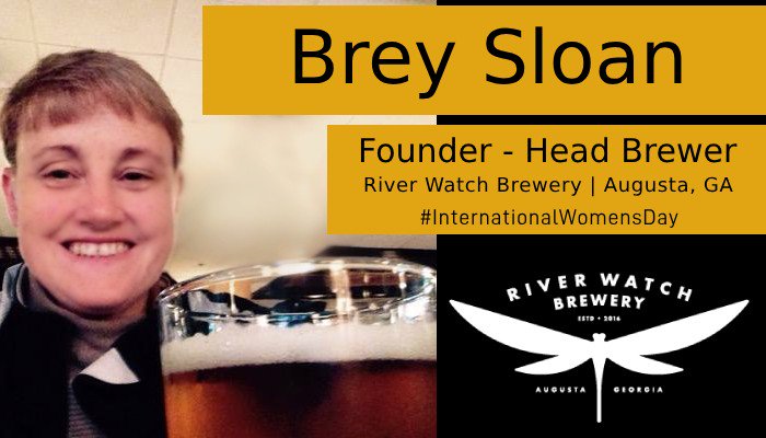 Celebrating #InternationalWomensDay with Brey Sloan, owner and master brewer at River Watch Brewery <a href="/riverwatchbrew/">RiverWatch Brewery</a> in Augusta, Georgia! #RetiredArmyColonel Intl Diploma in Brewing Technology! What a woman! riverwatchbrewery.com