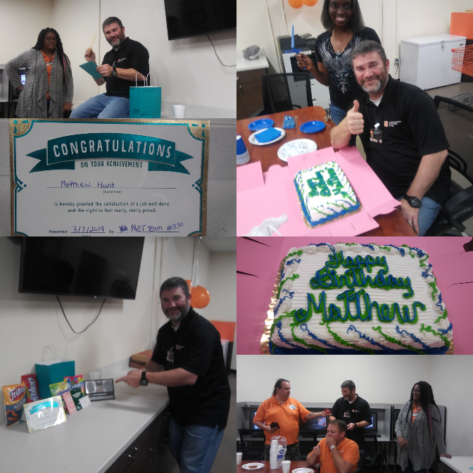 Reflections on the hill: Our Sup tried to get out of celebrating his birthday at work. His whole team surprised him. TEAMWORK! One team, one mission. 😄