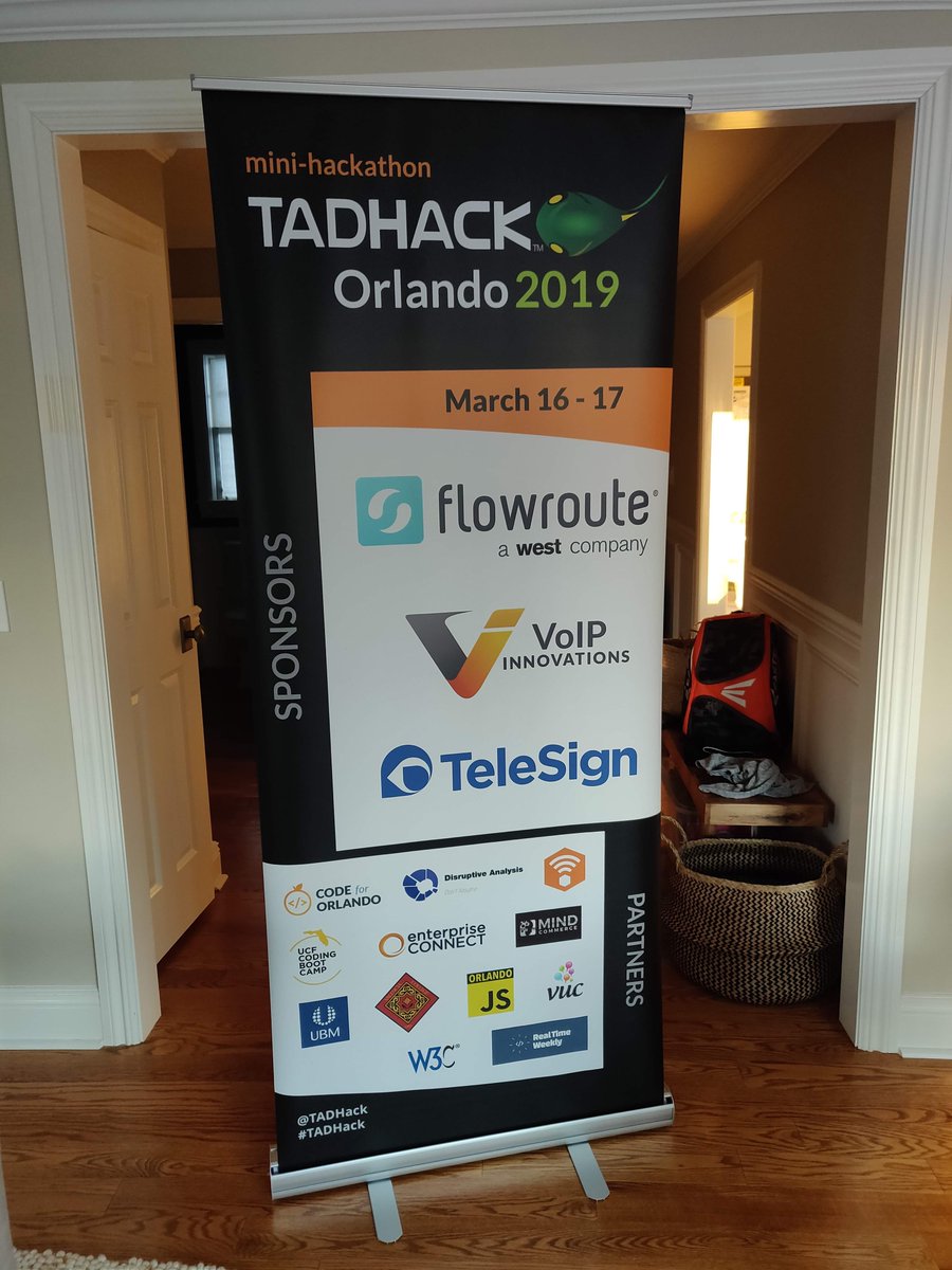 Alan_Quayle's tweet photo. See you next weekend for @TADHack-mini #Orlando
Take part in person or remotely, register here: https://t.co/IgD8a6TeBC
@flowroute @TeleSign @voipinnovations @valenciacollege @nojitter @MBurbick #EC19 @mindcommerce @enterprisecon @EricHKrapf @CodeForOrlando @OrlandoJSGroup https://t.co/z0XiuHAsne