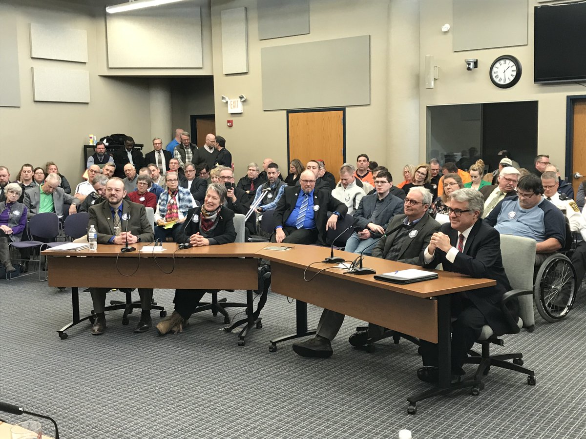 mnhouseDFL's tweet photo. Rep. Brand and former Reps. Ruth Johnson, Clark Johnson, and Terry Morrow. Four legislators who represented the same district, who for decades, have been working to finish Highway 14 #mnleg https://t.co/WoApuZO4P1