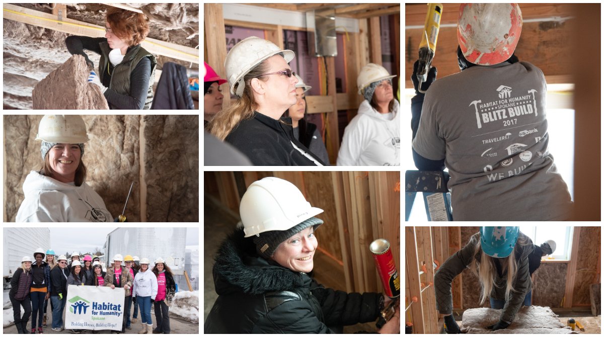 HFHSpokane's tweet photo. Happy #INWD2019! This week we have so many amazing volunteers for our annual #womenbuild. Here is to strong women everywhere. Strong women build strong communities. 💪🔨🏡 https://t.co/HNcvpiQ4GY