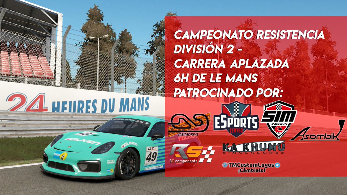 🔴TODO LISTO

🏆Campeonato de Resistencia

🚦Carrera aplazada

🇫🇷Circuito de Le Mans

🏅División 2

⏰Desde las 22:00h en directo

🎙️Te lo cuentan @QuepimQuepam99 @vittorio_post @THEgalaxyTUNING 

📽️Retransmisión oficial
youtu.be/DsYP3AmYrzk

🥳Acompáñanos!

❤️#LEC #lecesports