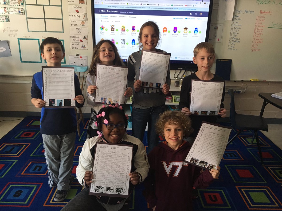 MrsAndersen24's tweet photo. Proud students = Proud Teacher! This group took such great pride in the quality of their Biographies @chpinckneyelem #BetheOnePinckney https://t.co/zs5Ar0IteS