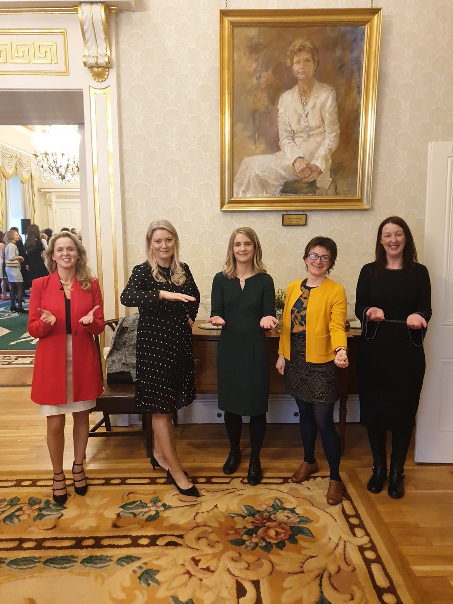 TrionaLally's tweet photo. A great way to spend #InternationalWomenDay2019 at Áras an Uchtaráin meeting the President and Sabina and speaking to really inspirational women. @LaoiseMcnamara @lynchielydia @eefieg Sarah McCormack and Maria McNamara amongst many others. https://t.co/koPlpkBPgC