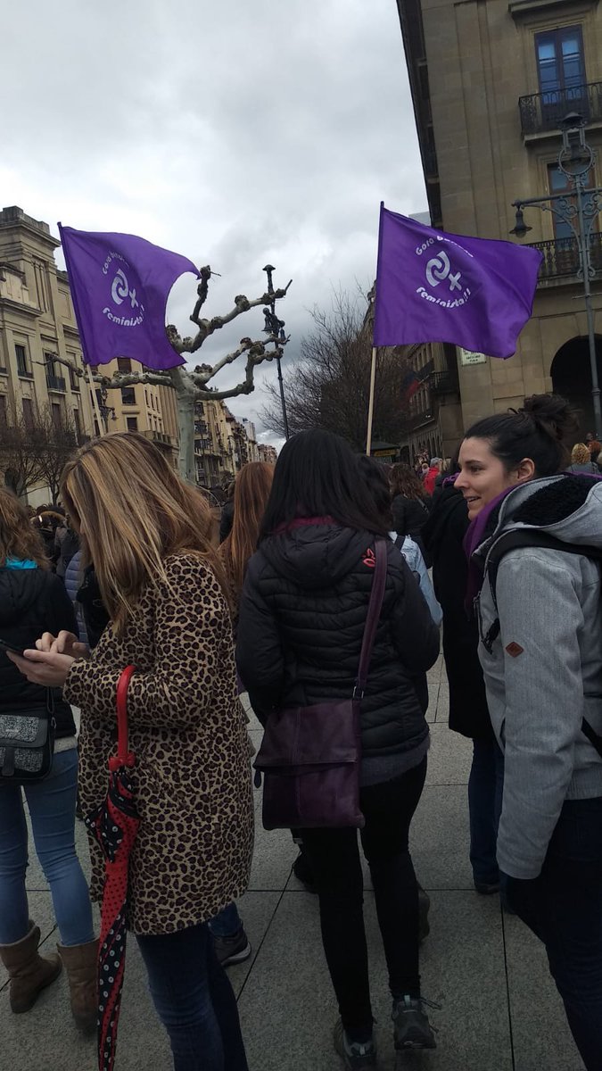 SF_FEMINISTA's tweet photo. GORA BORROKA FEMINISTA!!💜 #FEMINISMO #M8grebafeminista #M8 #EmakumeokPlanto #EmakumearenEguna #HuelgaFeminista2019 #Iruñea https://t.co/ubYJtqfgQf