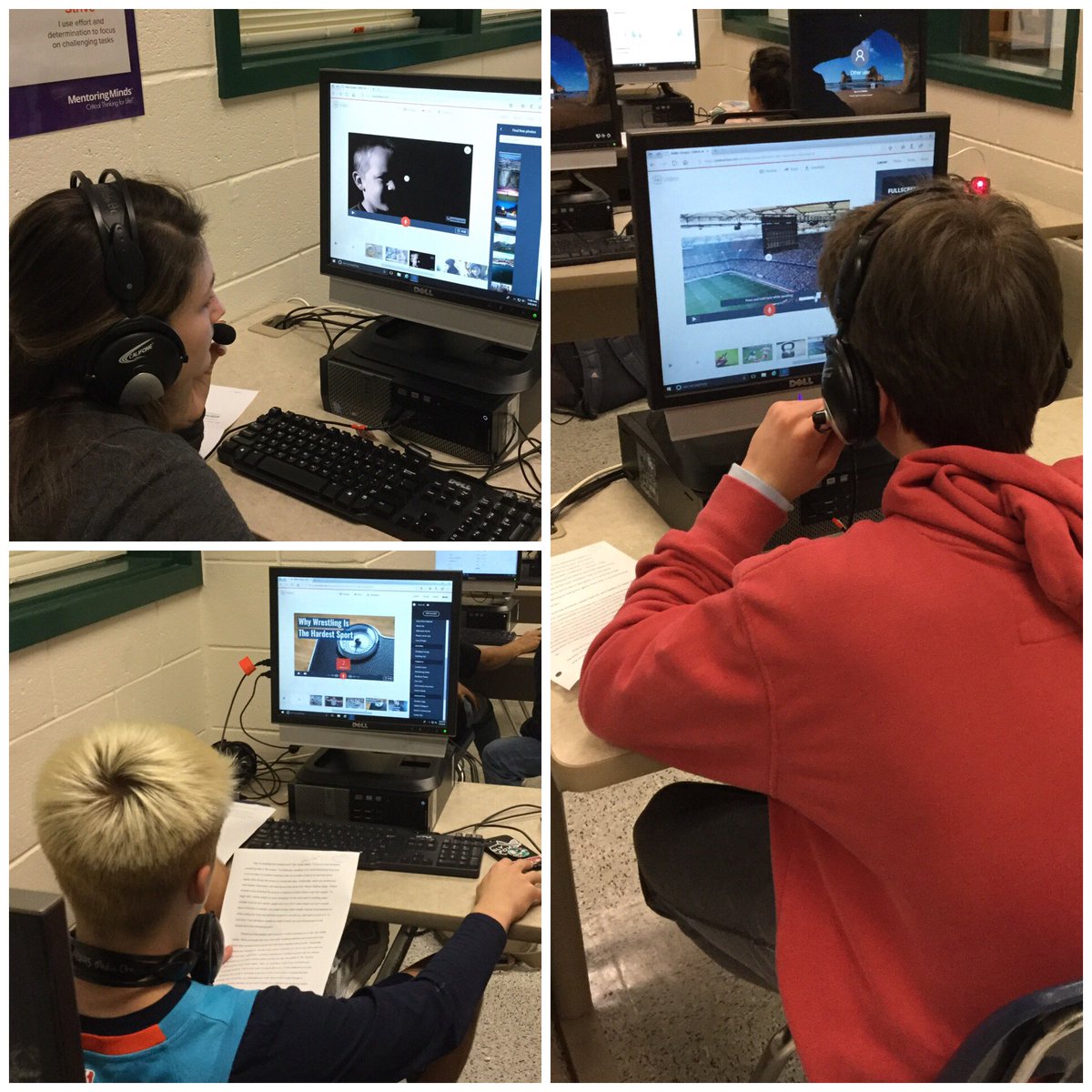 thelibraryanne's tweet photo. We have enjoyed having Brooks’ 9th Lit Ss in the media center this week working on passion project research documentaries in ⁦@AdobeSpark⁩ 
We can’t wait to see their “screening!” #DigitalStorytelling #PeerEditing #AuthenticAudience https://t.co/spUugpiGgL