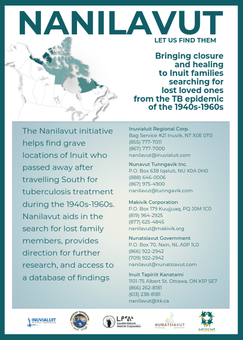 ITK_CanadaInuit's tweet photo. Part of today's apology was the launch of  Nanilavut: Let's Find Them.
Nanilavut  is an initiative to find the grave locations of Inuit who passed away after travelling South for treatment during the TB epidemic.
To access this database, contact information is listed here. #Inuit https://t.co/TaO9HJfK8y