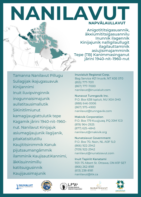 ITK_CanadaInuit's tweet photo. Part of today's apology was the launch of  Nanilavut: Let's Find Them.
Nanilavut  is an initiative to find the grave locations of Inuit who passed away after travelling South for treatment during the TB epidemic.
To access this database, contact information is listed here. #Inuit https://t.co/TaO9HJfK8y