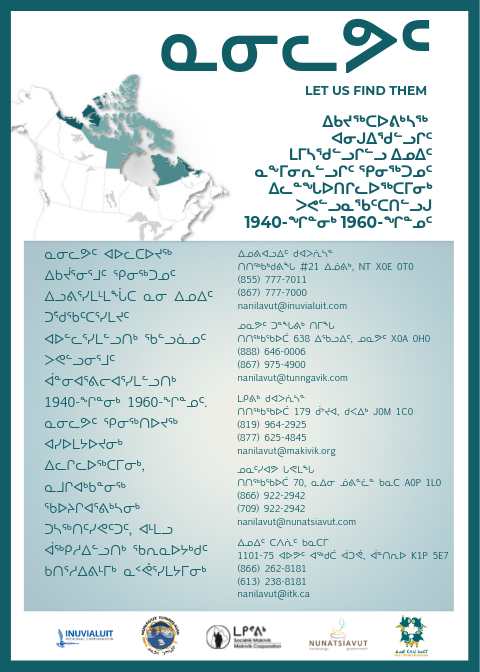 ITK_CanadaInuit's tweet photo. Part of today's apology was the launch of  Nanilavut: Let's Find Them.
Nanilavut  is an initiative to find the grave locations of Inuit who passed away after travelling South for treatment during the TB epidemic.
To access this database, contact information is listed here. #Inuit https://t.co/TaO9HJfK8y