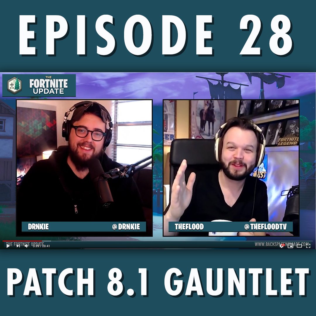 TheFloodTV's tweet photo. Still plan to sneak a stream today BUT IN THE MEANTIME! Hope you'll all check out Episode 28 of The Fortnite Update with @drnkie + @TheFloodTV Talkin @fortnitegame 8.1 and GAUNTLET

I'd say it's a banger.. but c'mon, aren't they all? 🌊💜
🎥https://t.co/ucWVGnS989 https://t.co/Gunn1qthyj